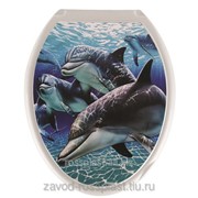 Сиденье для унитаза декор Дельфины, Код: КУДК-813Д