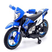 Электромотоцикл «Кросс», пневматические колеса, цвет синий фотография