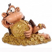Подарочная фигурка обезьянки «Счастливая монета» фото