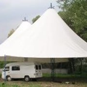 Крыша шатровая из брезента фото