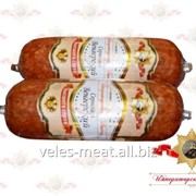 Колбаса Сервелат Венгерский высшего сорта варено-копченая салями мясная фото