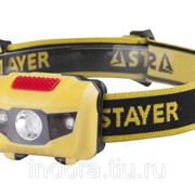 Фонарь STAYER MASTER налобный светодиодный, 1Вт(80Лм)+2LED, 4 режима, 3ААА