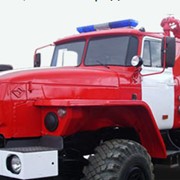 Автоцистерна пожарная АЦП 6/6-40 Урал 5557 экипаж 6 чел., насос в среднем отсеке фото