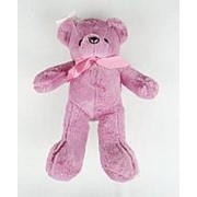 Медведь цветной с бантиком атлас мягкая игрушка 30см (3) фото