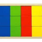 Набор «Кубики» деревянный окрашенный, 12 шт. в наборе, 4 цвета фото