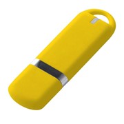 USB-флешка на 512 Mb с покрытием soft-touch, жёлтый фото