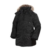 5201 Куртка утепленная с опушкой из натурального меха п/а черный