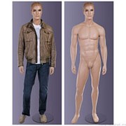 Манекен мужской стилизованный, реалистичный телесный, для одежды в полный рост, стоячий прямо, классическая поза. MD-M-79 фото