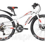 Велосипед Novatrack 24“ Prime, Shimano 139755 алюминиевая рама 13“, белый, 18 скоростей дисковый тормоз фото