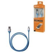 Дата-кабель, ДК 18, USB - Lightning, 1 м, силиконовая оплетка, голубой, TDM ELECTRIC SQ1810-0318 фото