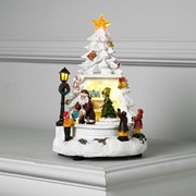 Фигура световая 'Дети и Дед мороз' 23 см, 7 LED, USB, музыка , АА*3, динамика, ТЁПЛОЕ БЕЛОЕ фото