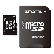 8Gb Adata карта памяти microSDHC, Class 4, Адаптер SD, AUSDH8GCL4-RA1 фото