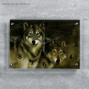 Часы настенные, серия: Животный мир, “Волки“ 25х35 см, микс фото