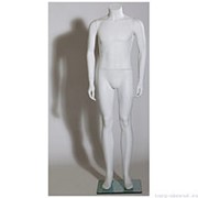 Манекен мужской стилизованный, скульптурный белый, для одежды в полный рост,без головы, стоячий прямо. MD-CFWHM-010 фото