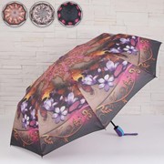 Зонт полуавтоматический, 3 сложения, 9 спиц, R 50 см, цвет МИКС