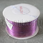 Лента фиолетовая с люрексом 0,3 см 250 ярд 5005
