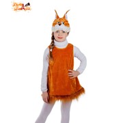 Карнавальный костюм "Белочка", 2 предмета: платье, маска-шапочка. Рост 122-128 см