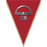 Вымпел треугольный MAN фон бордовый (260х200) цветной (уп.1шт) SKYWAY фото