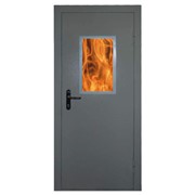 Противопожарная металлическая дверь с остеклением ДМП EI-60 фотография