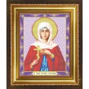 Икона ручной работы Святая Светлана (Фотина) вышитая бисером фотография