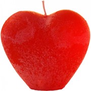 Свеча Сердце 3D красное ( 85Шx50Гx75В мм )