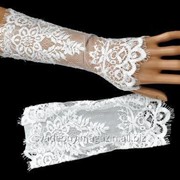 Перчатки свадебные №232, белый (средней длины) фото