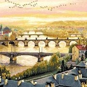 Гобелен с пейзажем Прага. Карлов мост фото