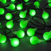 Гирлянда 'Нить' 5 м с насадками 'Шарики зелёные', IP20, тёмная нить, 30 LED, свечение зелёное, 8 режимов, 220 фото