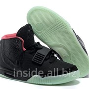 Кроссовки Nike Air Yeezy 2 черно-салатовые фотография