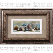 Картина перламутровая Зимний пейзаж 30x20 см фото