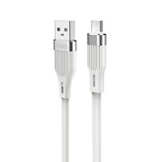 Кабель Hoco U72, USB - microUSB, 2.4 А, 1.2 м, силиконовый, плоский, белый фото