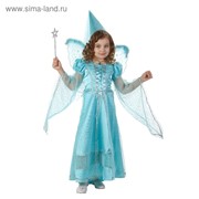 Карнавальный костюм «Сказочная фея», бархат, размер 38, рост 146 см, цвет голубой фотография