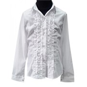 Блуза белая школьная с длинным рукавом, р. 116-140 3040 фотография