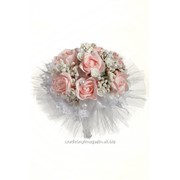 Букет для невесты №10, розовый (латекс, 7 роз) фото