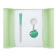 Набор подарочный Langres Apple: ручка шариковая + брелок, зеленый LS.122024-04 фотография