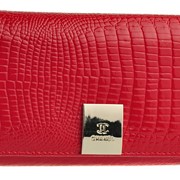 Функциональный, лакированный женский кожаный кошелек красного цвета Chanel 13621 фото