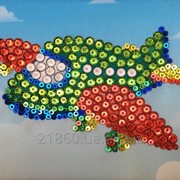 Набор ВДВ с пайетками и пинсами (мозаика) ''Самолётик“ (Код: ПІН-003) фотография
