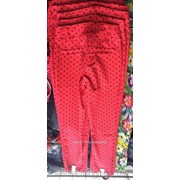 Детские трикотажные брюки 116-140 коралловые с сердечками, код товара 265069176 фотография