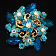 Брошь ''Веночек из цветных камней'', (4,5 см) 222121(17) фото