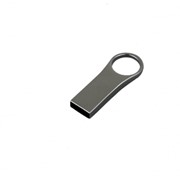 USB-флешка на 32 Гб с мини чипом, компактный дизайн с большим круглым отверстием., серебро фото
