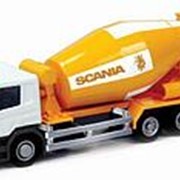 UNI-FORTUNE Toys Industrial Ltd. Бетономешалка металлическая 1:64 Scania, без механизмов, 18.8 x 5.17 x 9 см 144005 фото