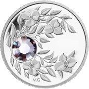 Монета с кристаллом Александрит, серебро