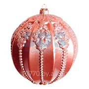 Елочная фигура “Шар с орнаментом“, 20 см, цвет красный фото