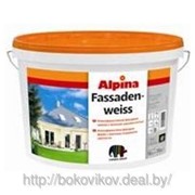 Краска акриловая фасадная Alpina Fassadenweiss высококачественная 10л фото