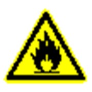Предупреждающий знак, код W 01 пожароопасно. Легковоспламеняющиеся вещества