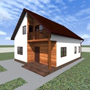Двухэтажный мансардный каркасный дом Македония фото