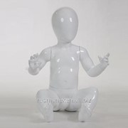Абстрактный манекен младенца 1-1,5 года, сидячий, белый глянцевый / Gj-01 фото
