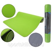 Коврик для йоги “TORRES Comfort 4“ арт.YL10074, TPE 4 мм, нескользящее покрытие, зелено-серый фото