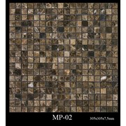 Мраморная мозаика.Плитка полированная МР-02(МАРРОН ИМПЕРАДОР).Размер:305х305х7,5мм фотография