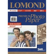 Бумага полуглянецевая Lomond Semi-Glossy A4 260 г/м 20л (1103301) фотография